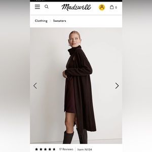 Madewell Heather Cloud (Brown) Long Cardigan Size Small